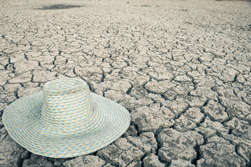 Fototapeta na wymiar Landscape ground cracks drought crisis environment background.