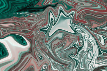 Silver and green liquid marble background