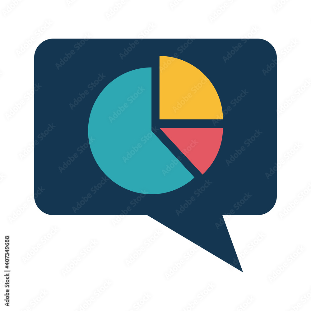 Poster infographic bars chart in bubble flat style icon vector design