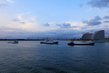 Architectural scenery of Sanya Bay, Sanya City, Hainan Province, China