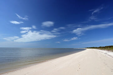 Beach at Middle Cape Sable in Everglades National Park, Florida in morning light in winter.