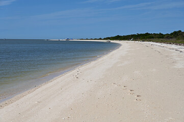 Beach at Middle Cape Sable in Everglades National Park, Florida in morning light in winter.