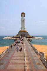 Guanyin sculpture on the sea in Nanshan tourist area, Sanya City, Hainan Province, China