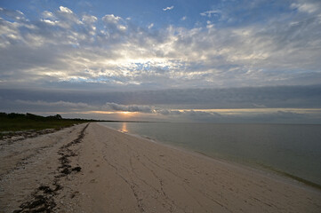 Beach at Middle Cape Sable in Everglades National Park, Florida at sunrise in winter.