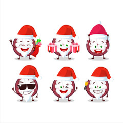 Santa Claus emoticons with slice of mangosteen cartoon character