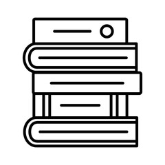 five closed books line style icon vector design