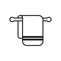Bath towel on hanger icon design isolated on white background. vector illustration