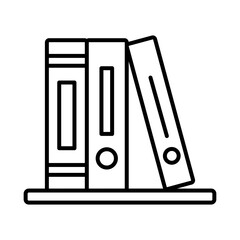 three books line style symbol vector design