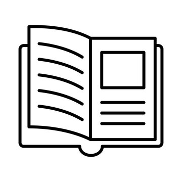 open book with picture line style icon vector design
