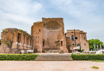 Fototapeta premium Temple of Venus and Roma (Latin: Templum Veneris et Romae) in the Roman Forum, Rome, Italy