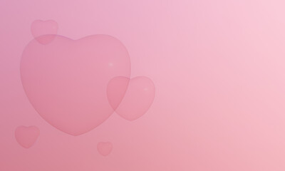 3D rendered pink heart bubbles. Lovely Valentine.