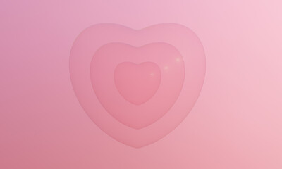 3D rendered pink heart bubbles. Lovely Valentine.