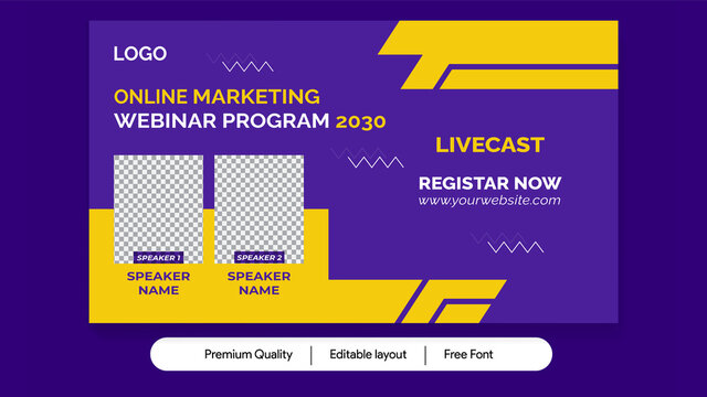 Online Marketing Webinar Program,conference Banner,flyer,post,vector - Powered by Adobe