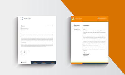 Orange Modern Business Letterhead Design Template, Abtract Letterhead Design, Letterhead Template,  - vector