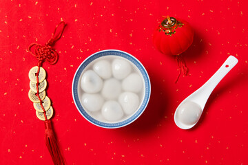 Glue pudding in bowl.Chinese Lantern Festival food.
