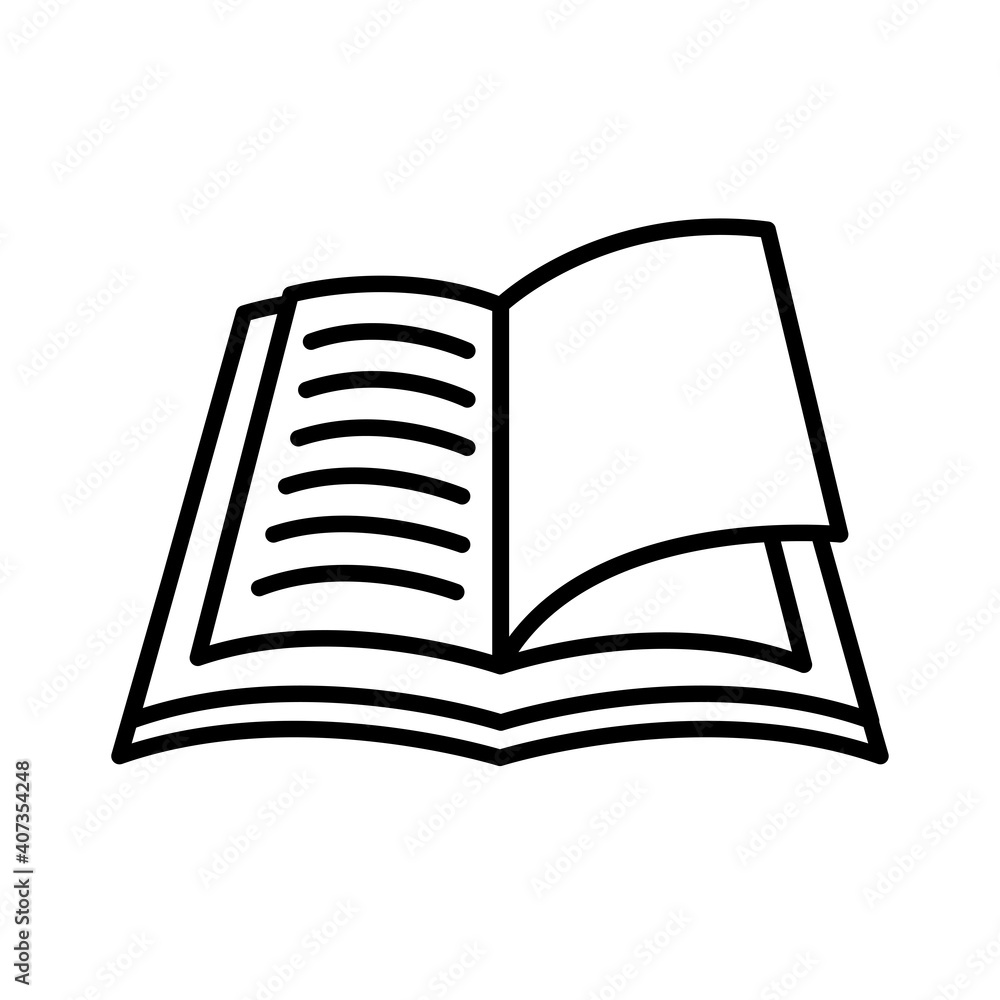 Poster open book line style icon isolated vector design