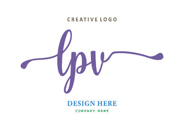 Fototapeta na wymiar LPV lettering logo is simple, easy to understand and authoritative
