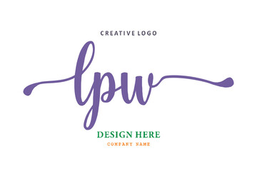 Fototapeta na wymiar LPW lettering logo is simple, easy to understand and authoritative