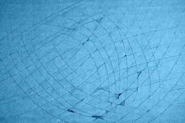 Colored cardboard damaged by cuts from various activities