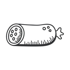 sausage hand draw and line style icon vector design