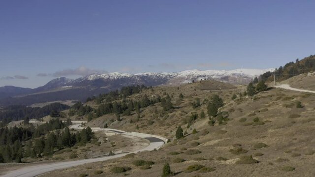 Aerial, Katara Pass In Winter, Greece