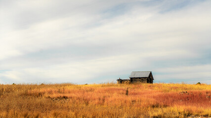 Fototapeta premium old house nature outdoor chihuahua Rarámuri culture grass sky landscape mexico 