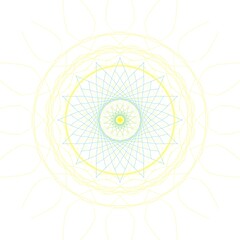 Abstract circular shapes. Mandalas with blue and yellow color. Floral ornaments.