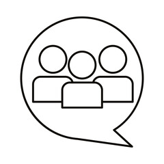 Social media woman avatars in bubble line style icon vector design