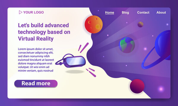 Virtual reality landing page