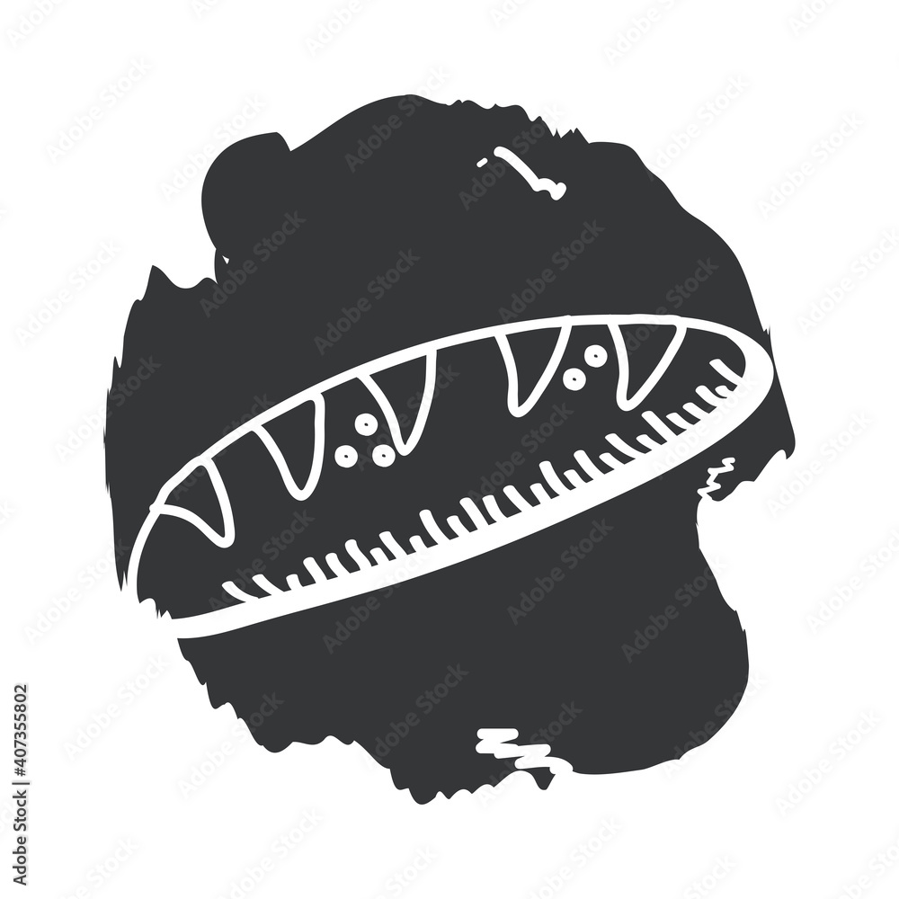 Poster toast bread hand draw and block style icon vector design