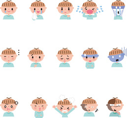 男の子ネガティブ表情色々セット