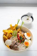 Thai tom yom rice noodle with soup