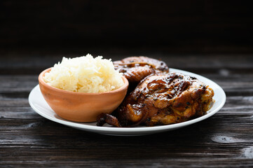 Thai food, Grilled chicken and sticky rice