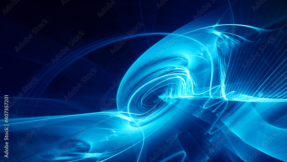 Poster abstract digital technology background. dynamic lines composition. detailed generative fractal graph