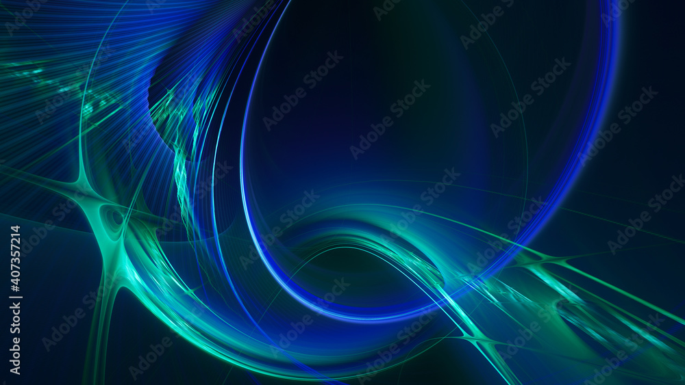 Poster Abstract digital technology background. Dynamic lines composition. Detailed generative fractal graphics.
