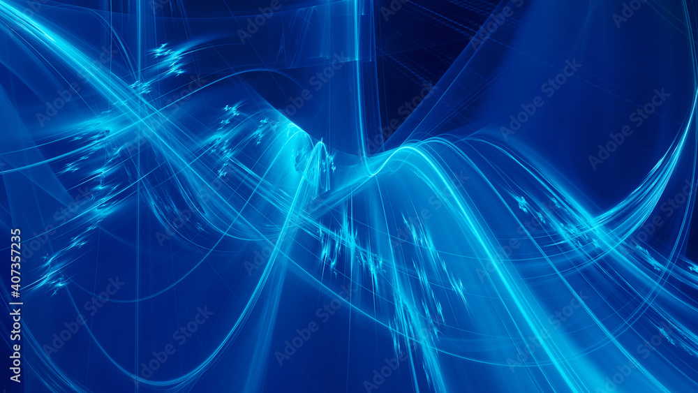 Poster abstract digital technology background. dynamic lines composition. detailed generative fractal graph