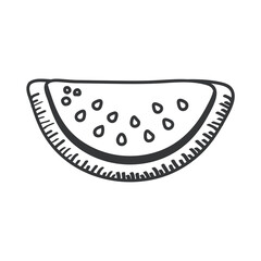 watermelon fruit hand draw and line style icon vector design