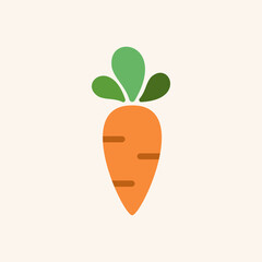 carrot flat design vector illustration. Vegetable Ingredient for food