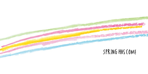 オイルパステルタッチの春用背景　Oil pastel spring background