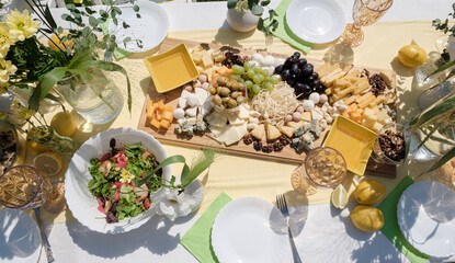 holiday party in the garden in yellow