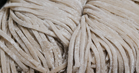 Raw of traditional japanese soba