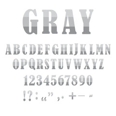 Number font. Sketch gray letters numbers. Beautiful sketch alphabet on white backdrop. Stock image.