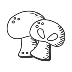 fungi mushroom hand draw and line style icon vector design