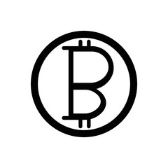 outline icon bitcoin symbol vector illustration.