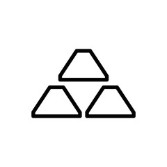 outline icon symbol for gold bullion vector illustration