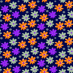 Fototapeta na wymiar seamless flower with paisley pattern on background
