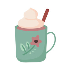 coffee mug with cream vector design