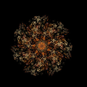 Brown Mandala on a black background