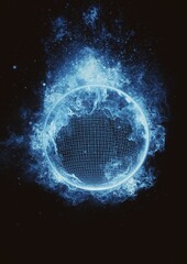 抽象的な青い炎の球体