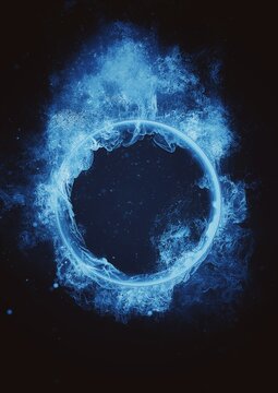 抽象的な青い炎の輪